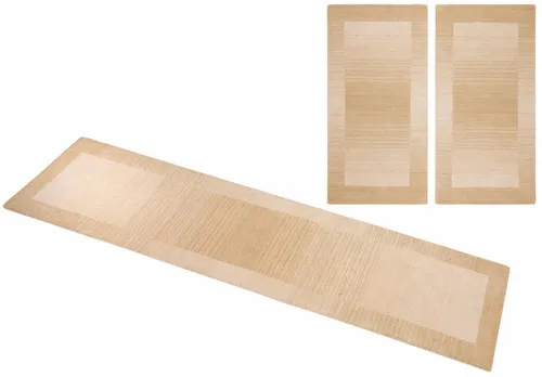 THEKO Bettumrandung Gabbeh Super, Handweb Teppich in beige von THEKO
