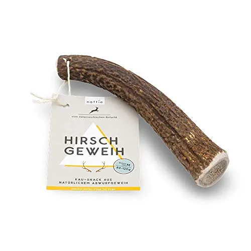 naftie Hirschgeweih Geweihstück ganz - Geweih Horn - XXL für sehr große Hunde - Abwurfstange vom Rothirsch - geruchsarm & langlebig