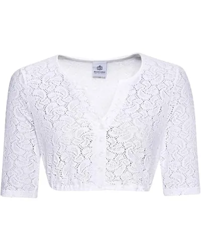 Hammerschmid Dirndlbluse Gerlinde 3/4-Arm Weiß 42 - Elegante Dirndlbluse für Damen mit 3/4-Ärmeln, ideal für festliche Anlässe und traditionelle Trachtenmode.