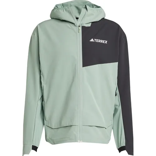 adidas Herren Terrex Multi Softshell Jacket - Funktionsjacke aus 87% recyceltem Polyester, rucksackkompatible Taschen und elastische Bündchen für optimalen Komfort und Bewegungsfreiheit.