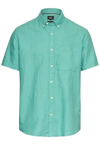 camel active Herren Kurzarmhemd aus Baumwoll-Leinenmix von camel active