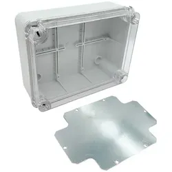 ARLI Abzweigdose IP67 Sichttür Aufputz 190 x 145 x 80 mm Feuchtraumdose transparent Deckel inkl. Montageplatte