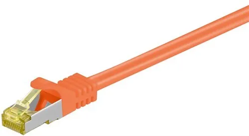 Goobay RJ45 Patchkabel CAT 6A S/FTP (PiMF), 500 MHz mit CAT 7 Rohkabel, Orange