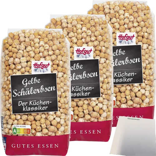 Hofgut Gelbe gesch. Erbsen 3er Pack 3x500g Beutel usy Block
