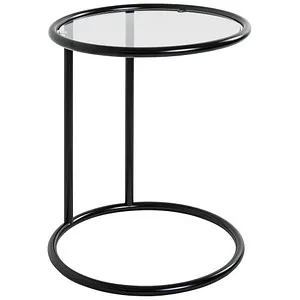 Haku-Möbel Beistelltisch 64535, Vision schwarz - Sonstige Kleinmöbel mit stabiler Stahlkonstruktion und eleganter Tischplatte aus Sicherheitsglas, perfekt für jedes Wohnzimmer.