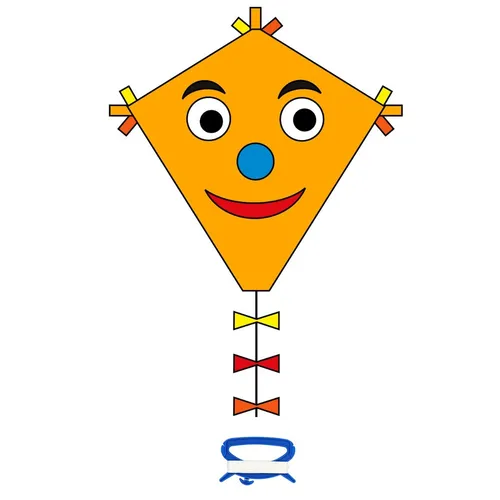 Kinderdrachen Einleiner Eddy Happy Face 50 cm - Drachen & Windspiele, ideal für Kinder von 5-7 Jahren mit fröhlichem Design für unvergessliche Strandabenteuer.