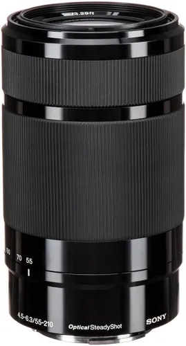 Sony SEL55210 – 55–210mm F4.5–6.3 OSS Zoom-Objektiv (APS-C, Teleobjektiv mit Bildstabilisator, E-Mount, ideal für Reisen, Natur & Sport, kompatibel mit ZV-E10, A6400 & A6700, schwarz)