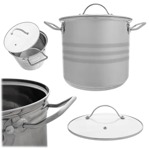 KADAX Kochtopf 5L, hoher Topf mit Deckel, Suppentopf aus Edelstahl, Vielseitiger Nudelkochtopf, Küchengeschirr für alle Herdarten, Fleischtopf, Gemüsetopf