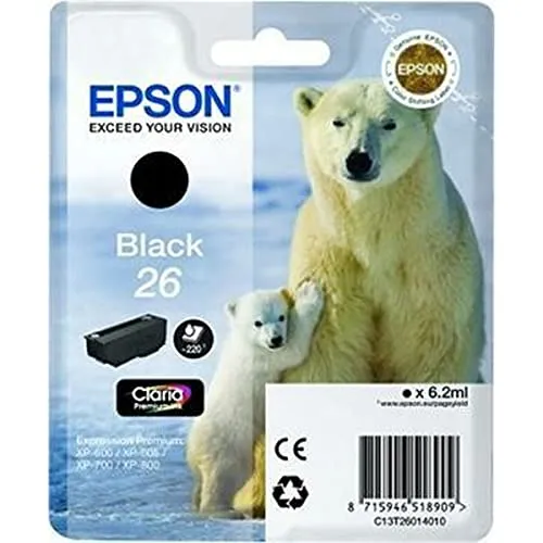 Epson Original Tintenpatrone T2601 (BK) - Druckerpatrone für brilliante Ausdrucke, kompatibel mit Epson Druckern und optimiert für langlebige Farbwiedergabe.
