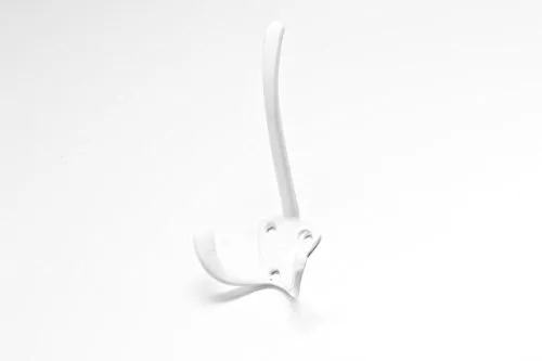 Haken Kleiderhaken Garderobenhaken Doppelhaken 150mm Metall weiss, =R-10890