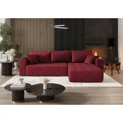 Bedante Ecksofa, Rot, 3-Sitzer L-Form, 280x175 cm