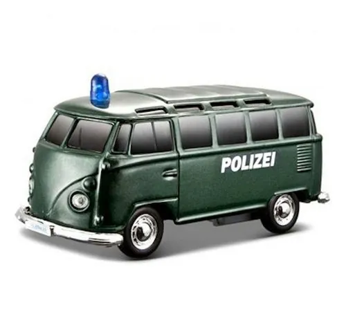Maisto® Spielzeug-Auto VW T1 Einsatzfahrzeug mit Licht & Sound (12cm) »Polizei«, originalgetreue Innenausstattung
