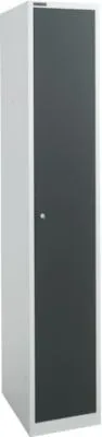 Schäfer Shop Select Garderobenschrank, 1 Abteil mit B 350 mm, 5 Fächer mit 4 Fachböden, abschließbar, weißalu/anthrazit 463829