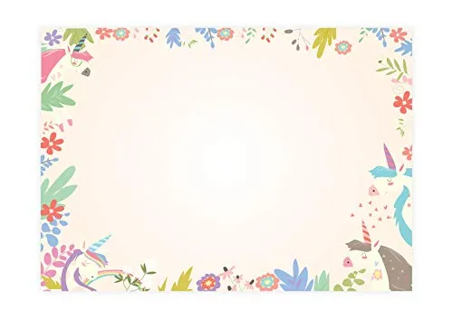 Friendly Fox Einhorn Schreibtischunterlage Papier, DIN A2 Kinder Schreibtischunterlage, XXL Notizblock Mal- oder Schreibunterlage zum Malen