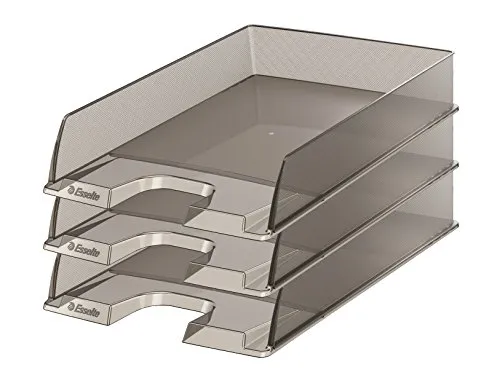 Esselte Briefkorb, A4, 10er Pack, Grau Transparent, Europost, 623604