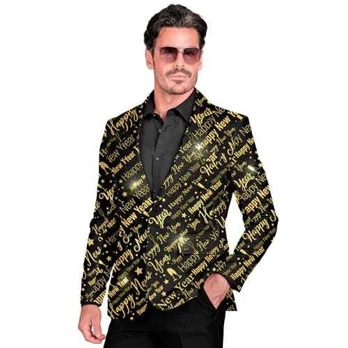 W WIDMANN MILANO Party Fashion - Happy New Year Jackett Herren, stilvolles Silvester Outfit mit goldenen Akzenten und vielseitigem Tragekomfort