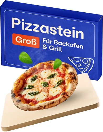 Pizzastein 38x30 cm eckig für Backofen Grill Ofen Pizza Brot Flammkuchen Stein