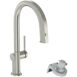 Aqittura M91 FilterSystem 210, Ausziehauslauf, 1jet Chrom in weiß von Hansgrohe