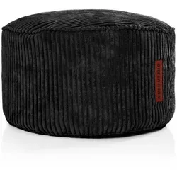 Green Bean Sitzsack-Hocker, Schwarz - Hocker aus Cord mit nachfüllbarem Inlet aus EPS-Perlen, pflegeleichte und waschbare Oberfläche, ideal für gemütliche Abende im Wohnzimmer.