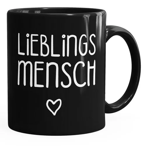 MoonWorks Tasse Lieblingsmensch Kaffee-Tasse schwarz glänzend MoonWorks®, Keramik