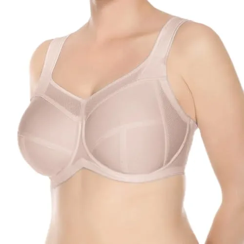 Ulla - Kate Sport-BH mit Bügel (90D Biskuit) - Funktionsunterwäsche mit viergeteilten Cups für perfekten Sitz und optimalen Halt. Atmungsaktives Material sorgt für Feuchtigkeitstransport und Tragekomfort, ideal für aktive Frauen.