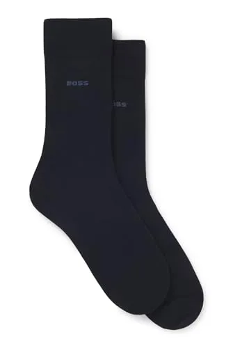 BOSS Herren 2P RS Uni CC Zweierpack mittelhohe Socken aus Baumwoll-Mix Dunkelblau 43-46