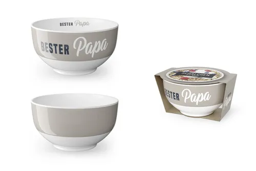 La Vida Schüssel Müsli-Salat-Dessert-Schale Schüssel Bowl la vida Geschenk Bester Papa, Material: Porzellan