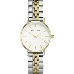 ROSEFIELD Damenuhr Small Edit Bicolor 26SGD-269 - Armbanduhren: Elegante Quarzuhr in Weiß, Silber und Gold, mit einfachem Schnellwechsel-System für individuellen Stil und hochwertigen Materialien.