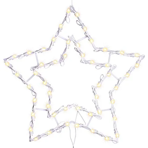 Weihnachtsstern 50 LED warm weiß Fensterbild Fensterschmuck Weihnachtsdeko Außendeko Fensterlicht Fensterstern Dekostern Leuchtstern Adventsstern