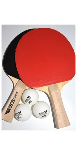 Butterfly Tischtennisschläger Tischtennis Drive Set - 2 Schläger, Addoy Belag 1,0 mm, konkaver