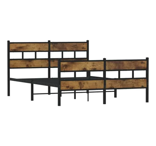 vidaXL Metallbett 160x200cm - Robustes Doppelbettgestell mit stabilem Lattenrost und praktischem Kopf- und Fußteil, ideal für dein Schlafzimmer. Bietet zusätzlichen Stauraum und unterstützt eine optimale Matratzenbelüftung.