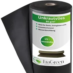 Unkrautvlies 80g/m2 Gartenvlies 1,2m x 80m Mulchvlies Unkrautfolie Unkrautmatte - Schwarz