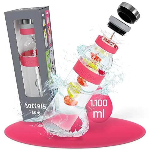 boddels Glaskaraffe mit Deckel und Sieb 1.100ml