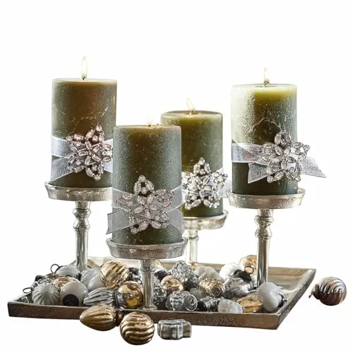 Loberon Kerzentablett Carsic in silber von LOBERON