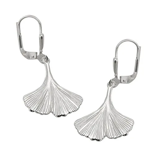 Brisur Ohrschmuck Ohrringe Ginkgo-Blatt aus 925 Silber - Elegante Ohrhänger im Ginkgo-Blatt Design, aus hochwertigem 925 Silber. Ideal für Damen, die stilvollen Schmuck schätzen. Lieferung in einem passenden Schmucketui.