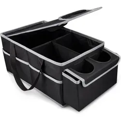 Autofox Rücksitz Organizer für Kinder - Klappbar und Praktisch - Praktischer Rücksitz Organizer für Kinder, mit klappbarem Design für mehr Platz. Ideal für Ordnung im Auto, passend für alle Beifahrersitze und in elegantem Schwarz.