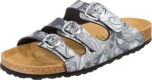 Lico BIOLINE LADY Damen Pantoletten, Mehrfarbig Anthrazit - Pantoletten für Damen mit einem bequemen Leder-Innenmaterial und einer leichten EVA-Sohle für hohen Tragekomfort den ganzen Tag.