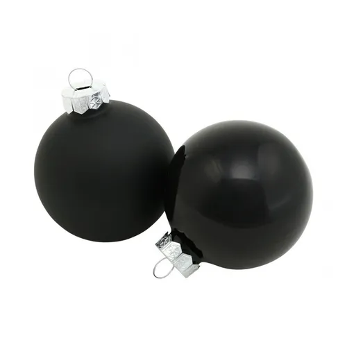 Schwarze Christbaumkugeln Glänzend & Matt 24er Set - Hochwertiger Weihnachtsbaumschmuck aus Glas in elegantem Schwarz. Ideal für stimmungsvolle Festtagsdekoration – 24 Stück im praktischen Set.