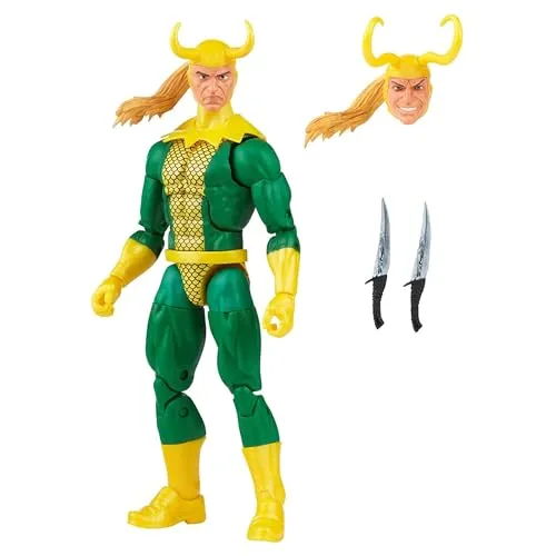 Marvel Legends Series Loki, Retroverpackung, 15 cm große Action-Figur, 3 Accessoires