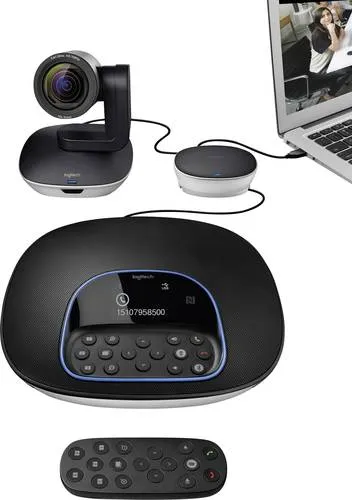 Logitech GROUP - Kit für Videokonferenzen, 1080p HD-Videoqualität, 10x verlustfreier Zoom