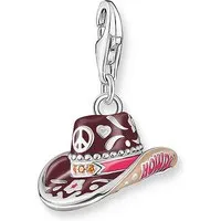THOMAS SABO Charm Anhänger Cowboy-Hut aus 925 Silber - Halsketten & Anhänger, stylischer Cowboy-Hut Charm aus feinem 925 Silber mit funkelndem Zirkonia, ideal für individuelle Schmuckkreationen.