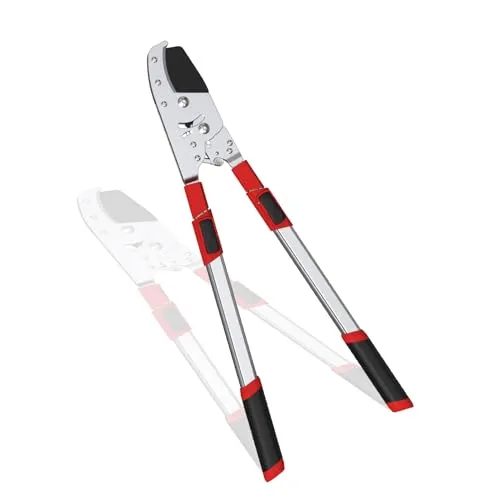 GARTOL Robuste, ausziehbare Amboss-Astschere 71-104,1 cm, Teleskop-Stahl-Baumschneider, lange Reichweite, entworfen für trockenes Holz, Doppel-Ratschenmechanismus, 6 Positionenstopper, schneidet 5,1