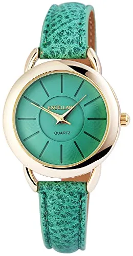 Excellanc Damen – Uhr Lederimitat Armbanduhr Dornschließe Analog Quarz 195003500232