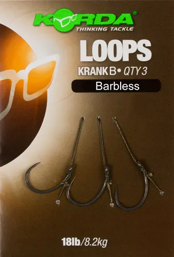 Korda Loop Rigs Krank Barbless 18lbs - 3 Karpfenmontagen, Größe:4