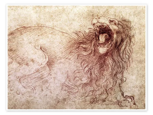 Posterlounge Wandbild Skizze eines Löwen, Leonardo da Vinci, erhältlich als Poster, Leinwandbild, Wandsticker oder Acrylglasbild