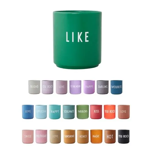 Design Letters Lieblingsbecher Grün LIKE Tasse | Kaffeebecher Porzellan | Dekorativ Kaffeetassen | Personalisierte Geschenke für Freundin, Hochzeitsgeschenk | Tasse Mit Spruch | Teetasse 250 Ml