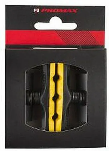 Promax V-Brake Felgen Bremsschuhe Fahrrad Bremsbeläge 70 mm, Paar, schwarz/gelb