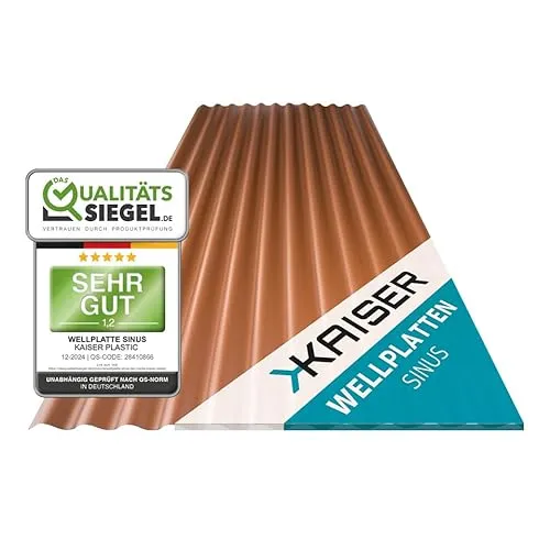 KAISER plastic® Wellplatten kupfer | Wetterfeste Dachplatten für individuelle Überdachungen - Wetterfeste Kunststoff-Dachplatten für langlebige Überdachungen. Erhältlich in verschiedenen Größen, perfekt für Carports, Vordächer oder Gewächshäuser. Einfach zu verlegen und ideal für Heimwerker.