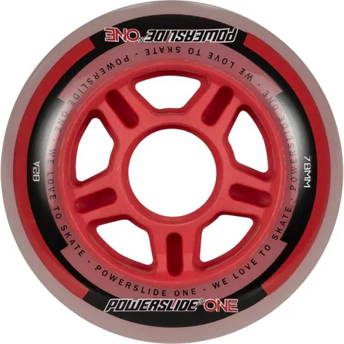 POWERSLIDE Inlineskates-Rollen-Set One Wheels 76mm - Skates-Zubehör: Fitnessrollenset mit 82A Härte für optimalen Grip und schnellen Rundlauf - ideal für leidenschaftliche Skater.