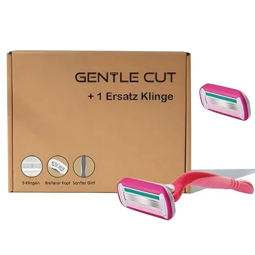 GENTLE CUT - 5-Fach Klingen Damenrasierer - Perfekt für die tägliche Nassrasur, Einfacher Klingenwechsel - Ideal für die moderne Frau - Schonende und effiziente Rasur